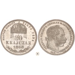 Ferenc József 20 krajcár 1868 GY.F. M.K.V.P.