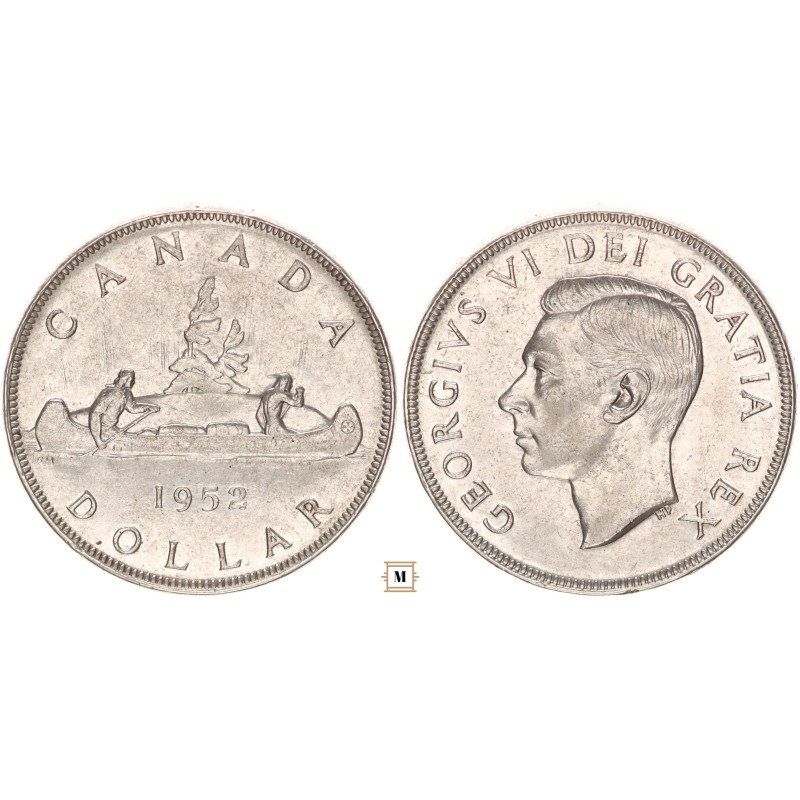 Kanada VI. György 1 dollár 1952 Kanada VI. György 1 dollár 1952