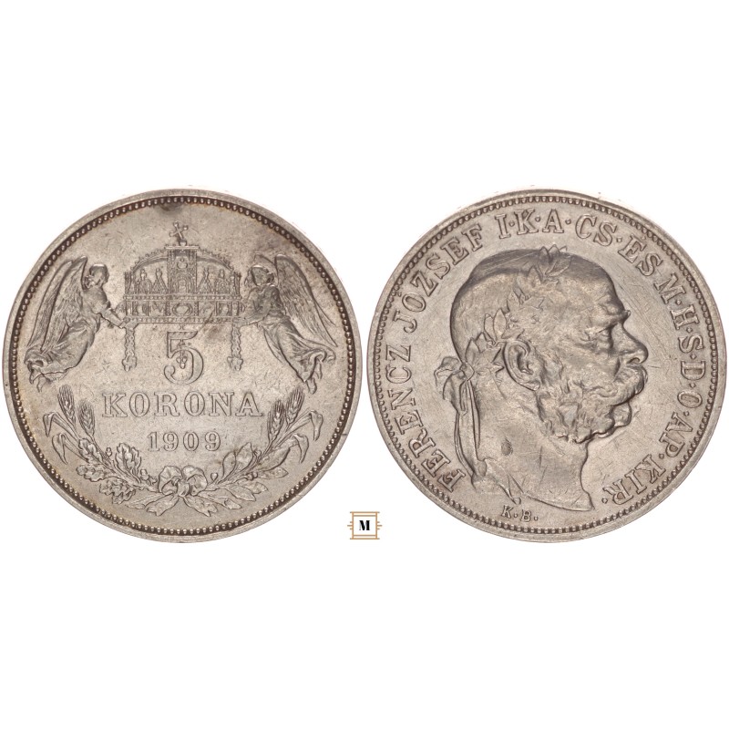 Ferenc József 5 korona 1909 KB Ferenc József 5 korona 1909 KB