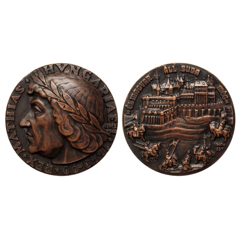 Rex Matthias Hungariae 1440-90 bronzérem Csúcs F. Rex Matthias Hungariae 1440-90 bronzérem Csúcs F.