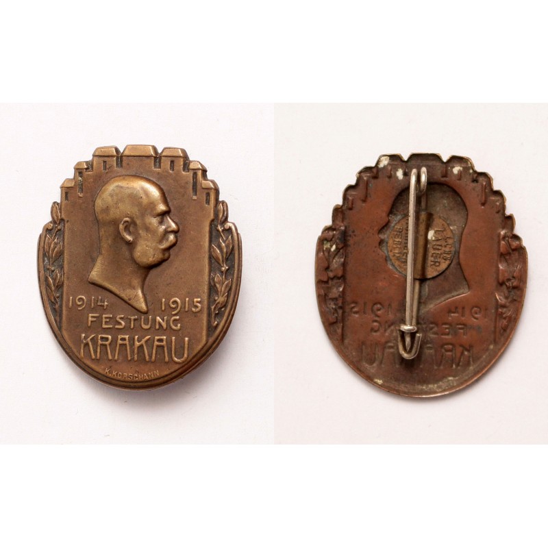 Ferenc József Krakkó Erőd 1914-1915 sapkajelvény Ferenc József Krakkó Erőd 1914-1915 sapkajelvény