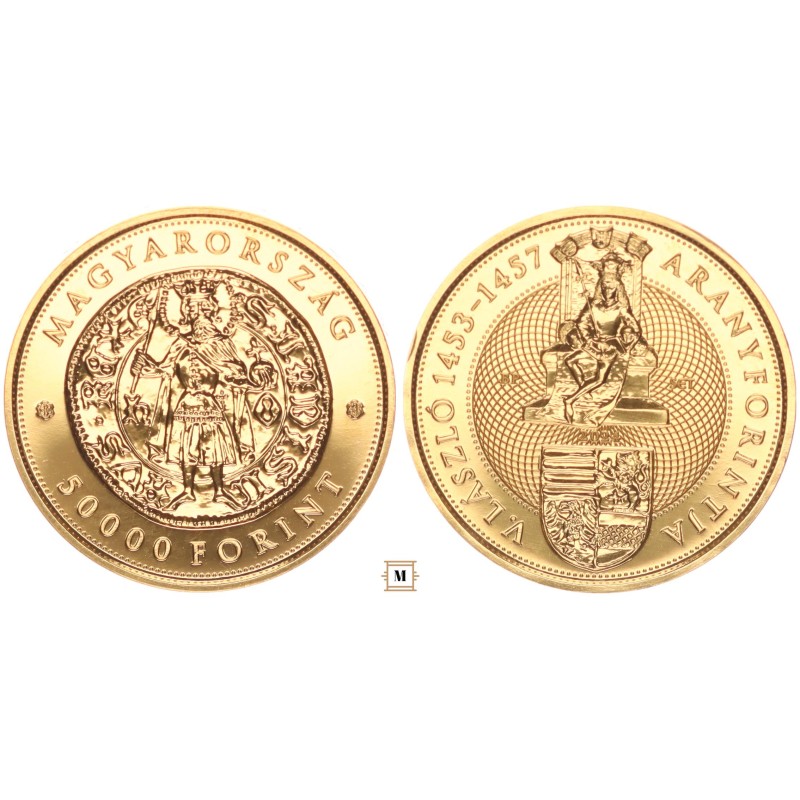 50 000 forint V. László aranyforintja 2024 BP Piedfort 50 000 forint V. László aranyforintja 2024 BP Piedfort