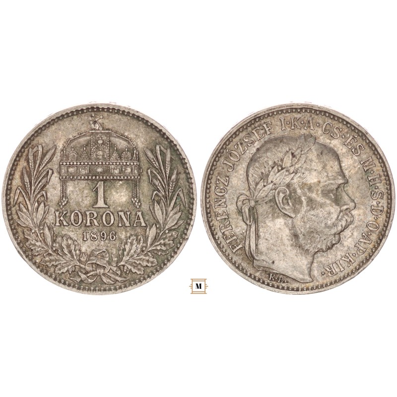 Ferenc József 1 korona 1896 KB Ferenc József 1 korona 1896 KB