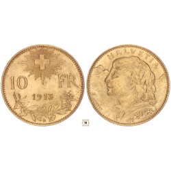 Svájc 10 frank 1913 B