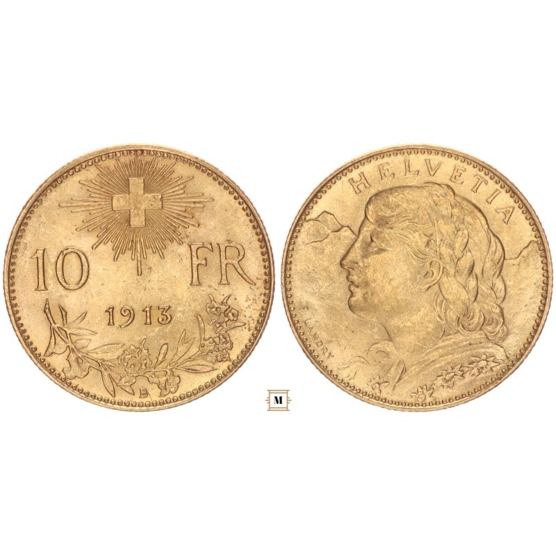 Svájc 10 frank 1913 B Svájc 10 frank 1913 B
