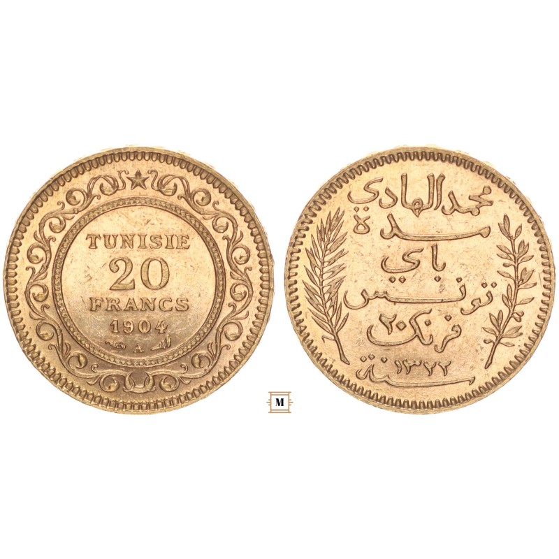 Tunézia 20 frank 1904 A Tunézia 20 frank 1904 A