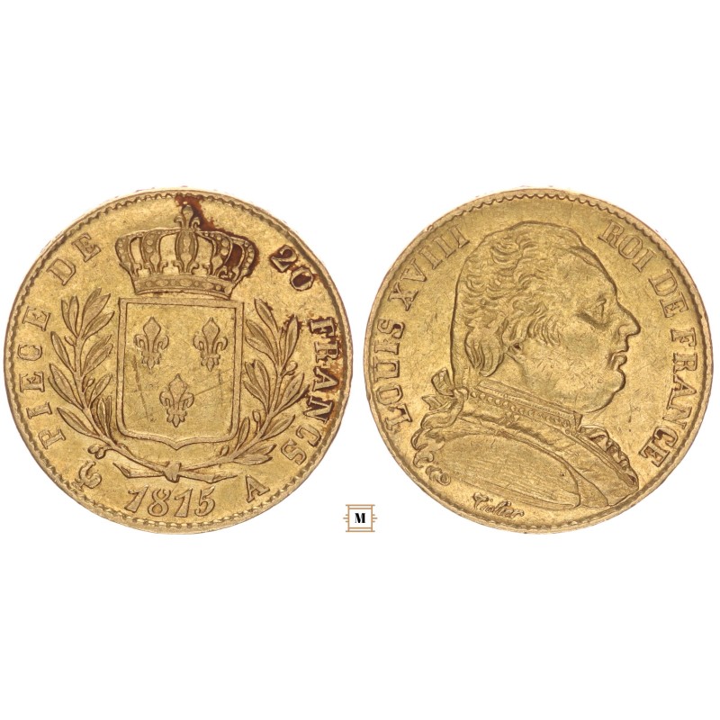 Franciaország 20 frank 1815 A Franciaország 20 frank 1815 A