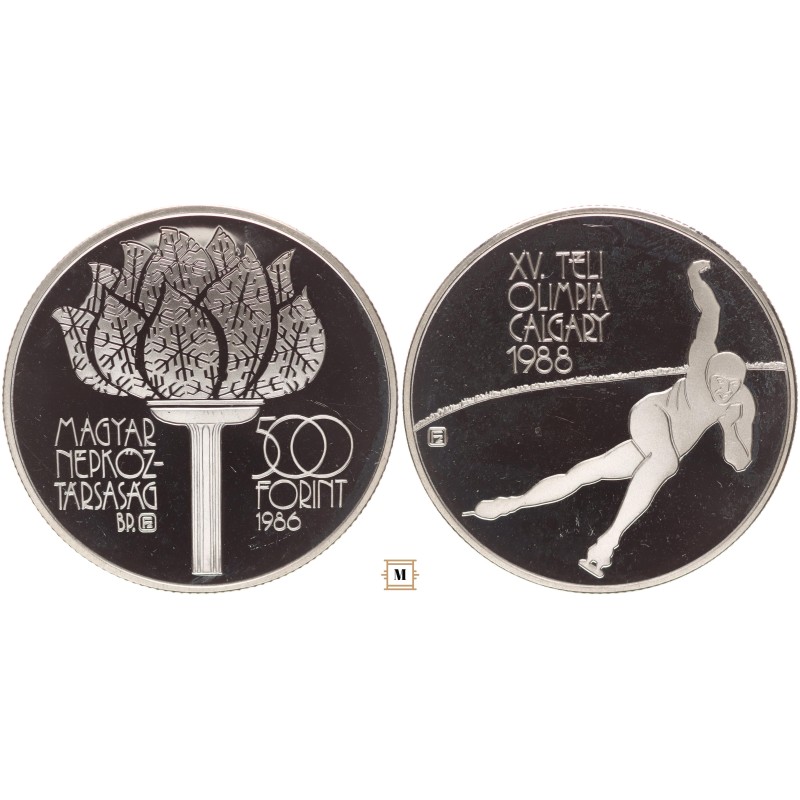 500 forint XV. Téli Olimpia - Calgary'88 1986 BP 500 forint XV. Téli Olimpia - Calgary'88 1986 BP