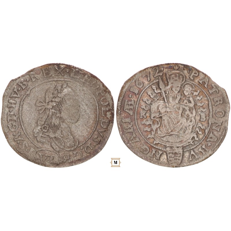 I. Lipót 6 krajcár 1672 KB I. Lipót 6 krajcár 1672 KB