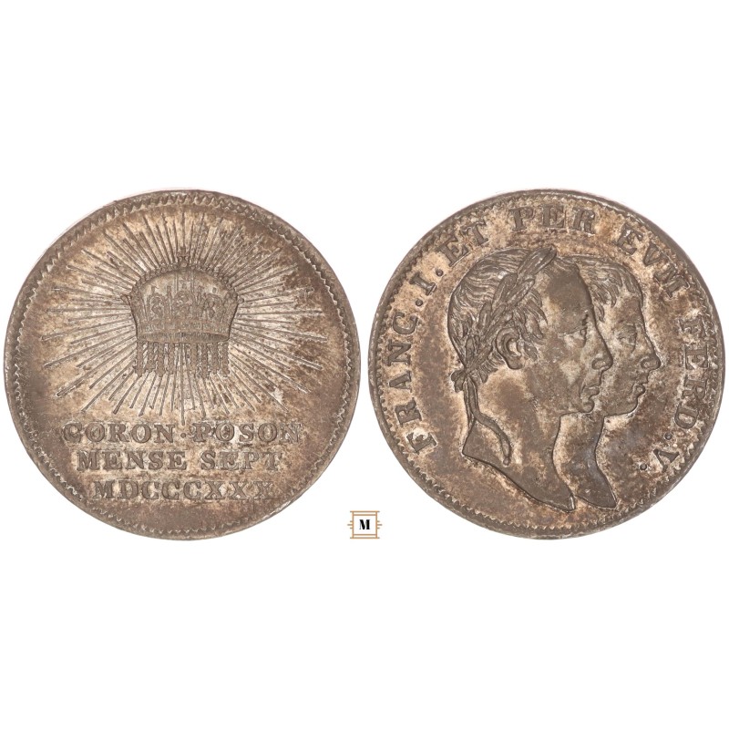 V. Ferdinánd pozsonyi koronázási zseton 1830 V. Ferdinánd pozsonyi koronázási zseton 1830