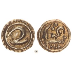 India, Mysore Tipu Sultan arany fanam AH 1222 /1792/