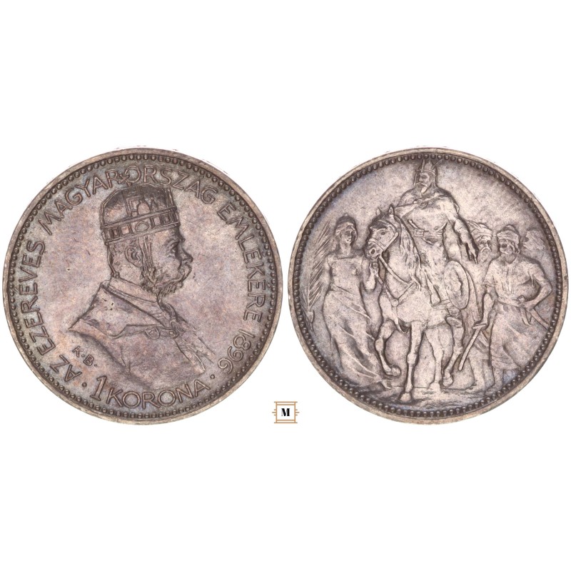 Ferenc József milleniumi 1 korona 1896 KB Ferenc József milleniumi 1 korona 1896 KB