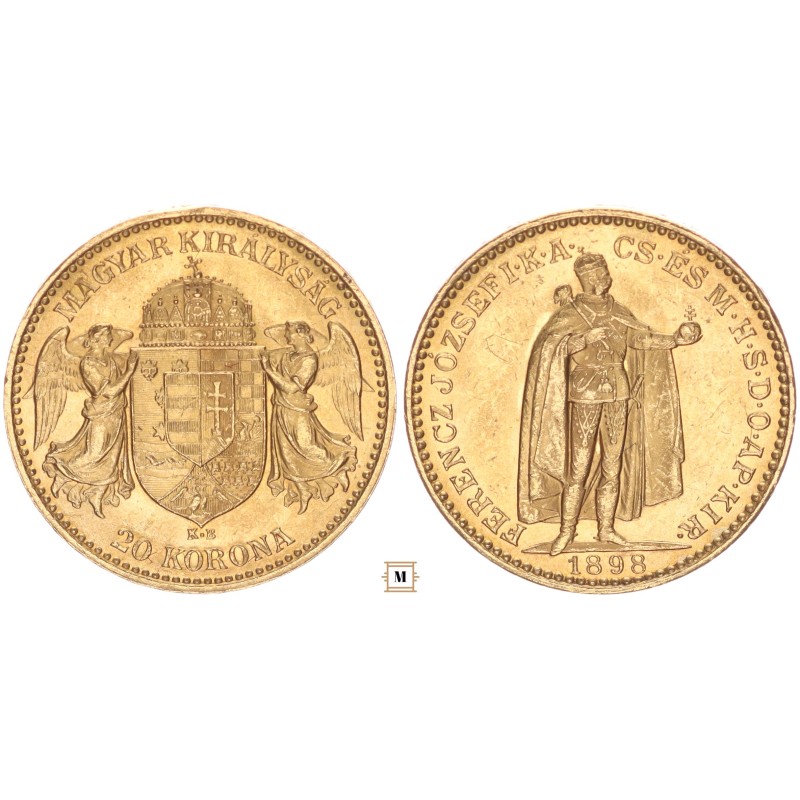 Ferenc József 20 korona 1898 KB Ferenc József 20 korona 1898 KB