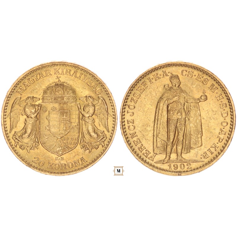 Ferenc József 20 korona 1902 KB Ferenc József 20 korona 1902 KB
