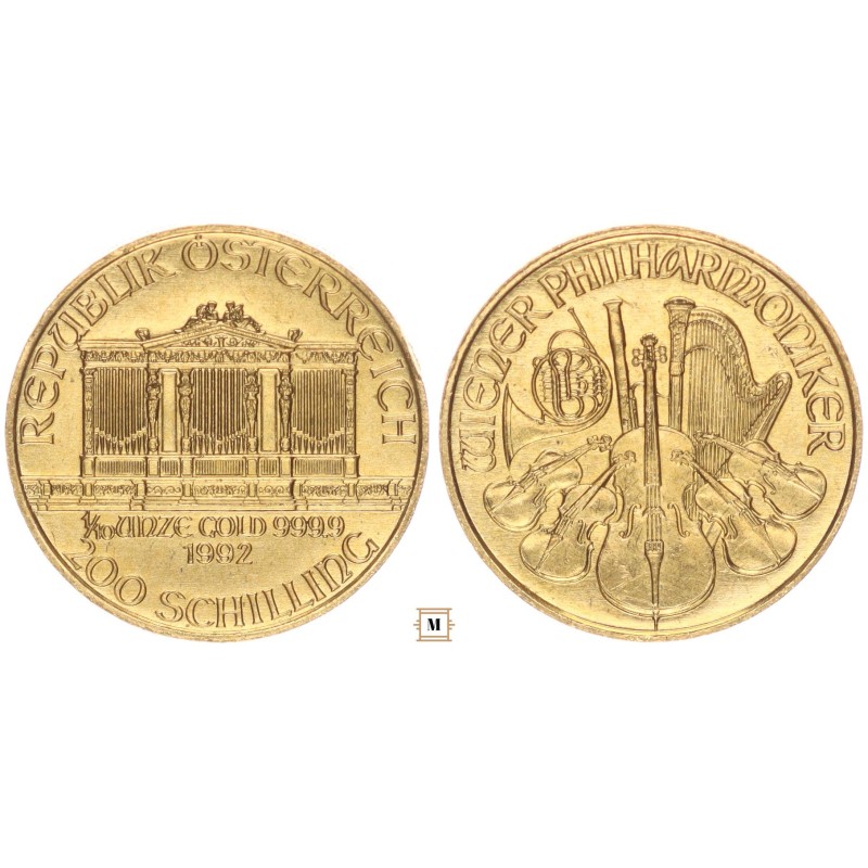Ausztria 100 schilling 1992 1/10 uncia Ausztria 100 schilling 1992 1/10 uncia