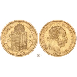Ferenc József 10 frank 4 forint 1877 KB