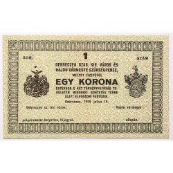 Debrecen 1 korona 1919 RR!