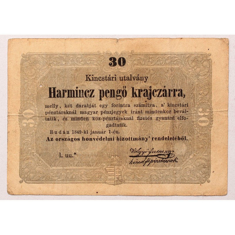 Szabadságharc 30 fillér 1849