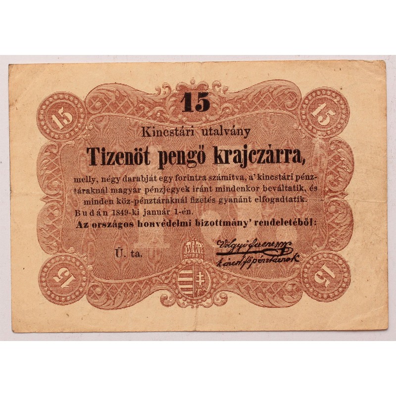 Szabadságharc 15 krajcár 1849 Szabadságharc 15 krajcár 1849