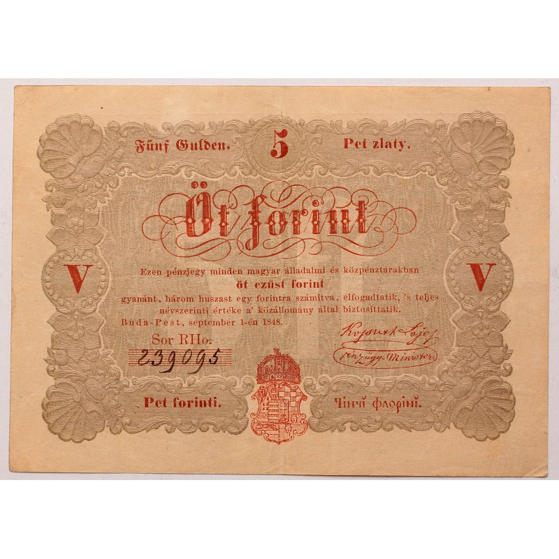 Szabadságharc 5 forint 1848 Piros Szabadságharc 5 forint 1848 Piros