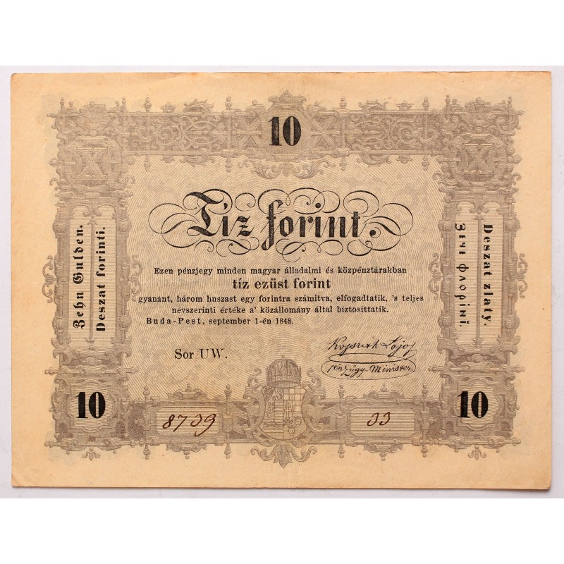Szabadságharc 10 forint 1848 Szabadságharc 10 forint 1848