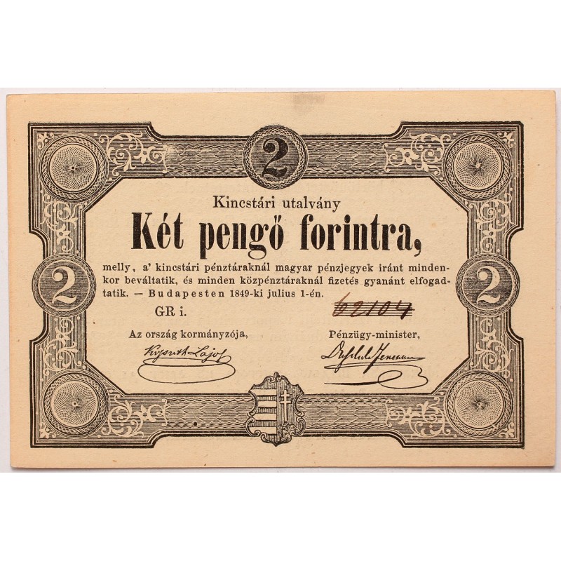 Szabadságharc 2 forint 1849 Szabadságharc 2 forint 1849