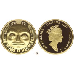 Kanada 200 dollár Haida maszk 1997