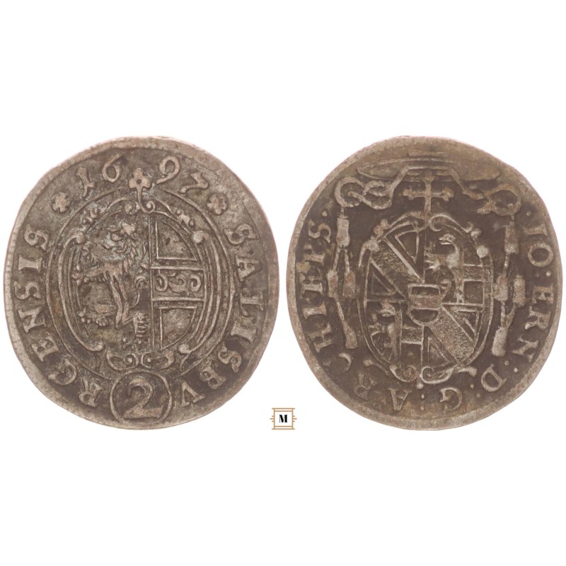 Ausztria, Salzburg 2 krajcár 1697 Ausztria, Salzburg 2 krajcár 1697