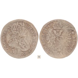 I. Lipót 3 krajcár 1697 Kuttenberg