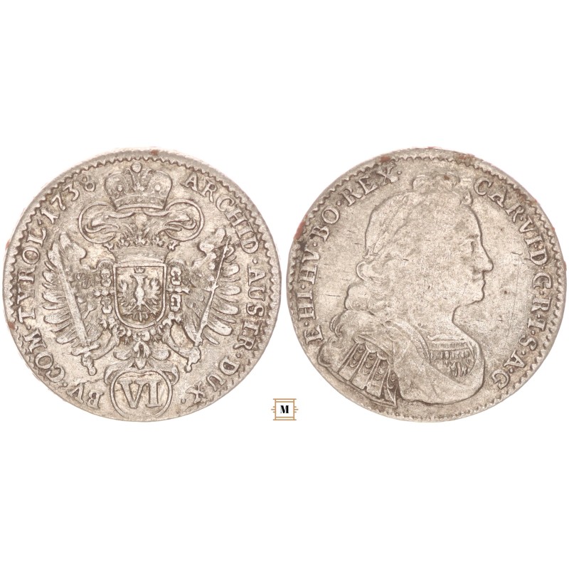 III. Károly VI krajcár 1738 Hall III. Károly VI krajcár 1738 Hall