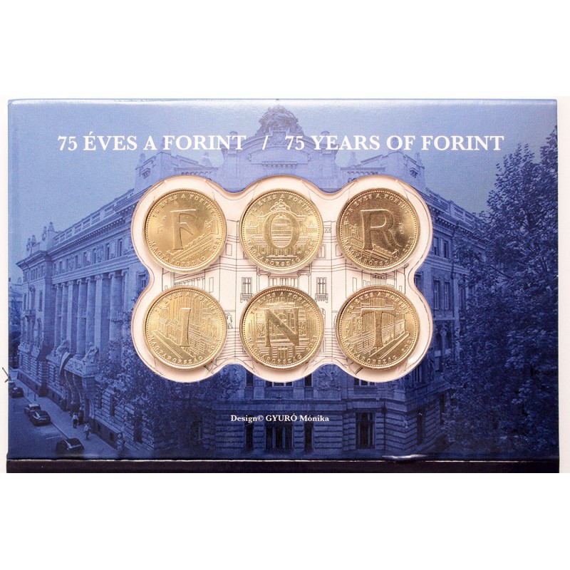 5 Forintos emlékváltozatok Első napi vetet -75 éves a Forint 2021 Bp 5 Forintos emlékváltozatok Első napi vetet -75 éves a Forint 2021 Bp
