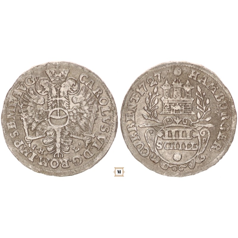 Németország, Hamburg 4 schilling 1727 Németország, Hamburg 4 schilling 1727