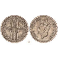 Dél-Rhodézia VI. György 3 pence 1951