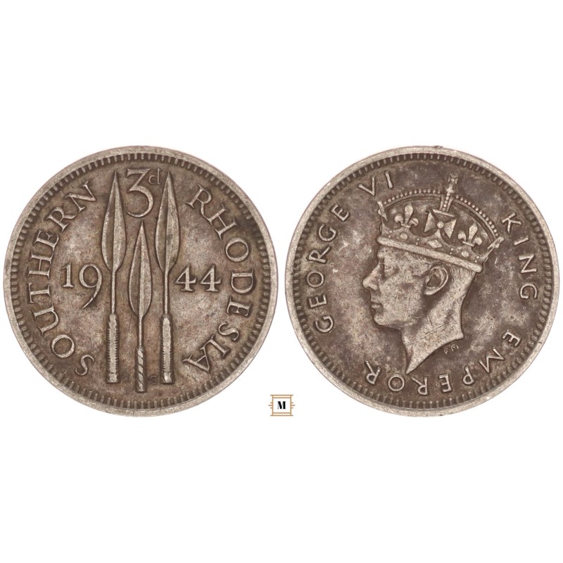 Dél-Rhodézia VI. György 3 pence 1944 Dél-Rhodézia VI. György 3 pence 1944