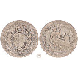 Peru 1 dinero 1866