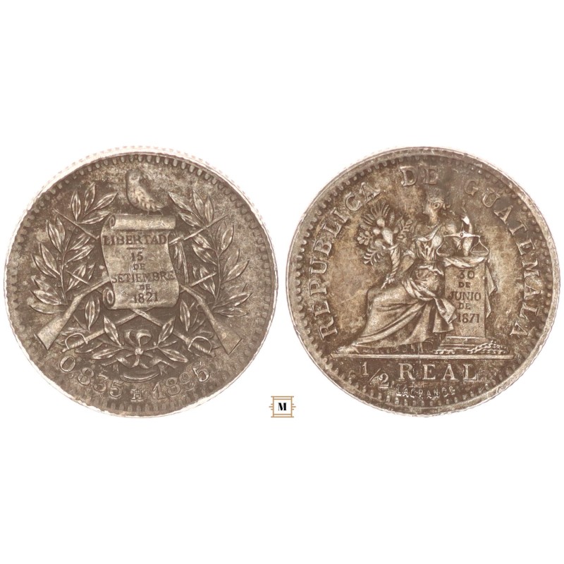 Guatemala 1/2 real 1895 Guatemala 1/2 real 1895