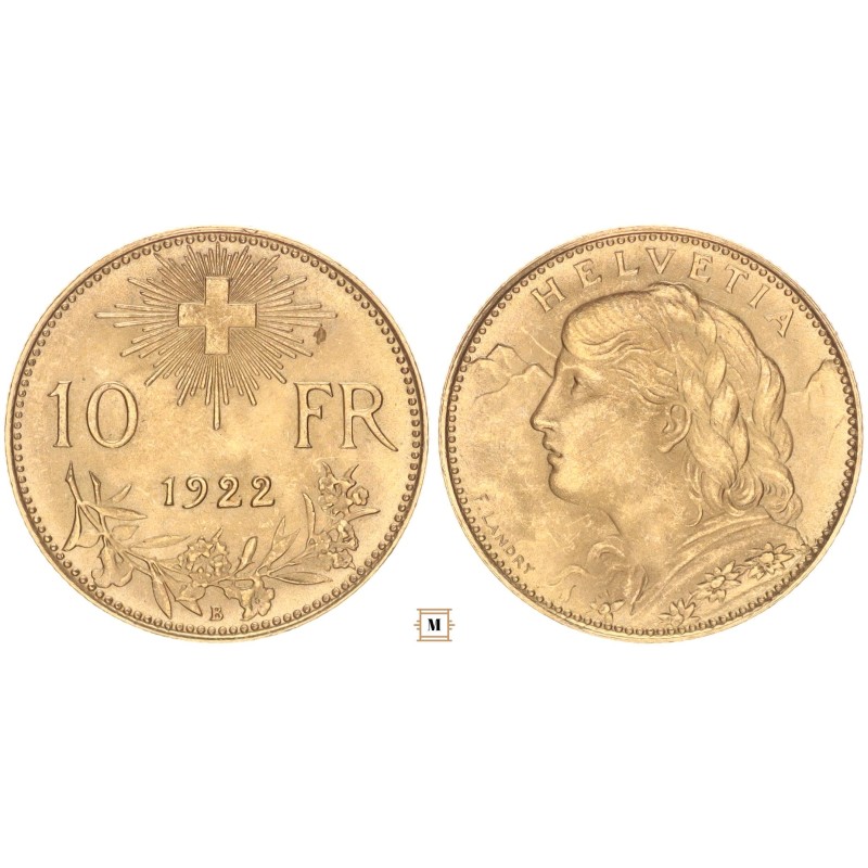 Svájc 10 frank 1922 B Svájc 10 frank 1922 B