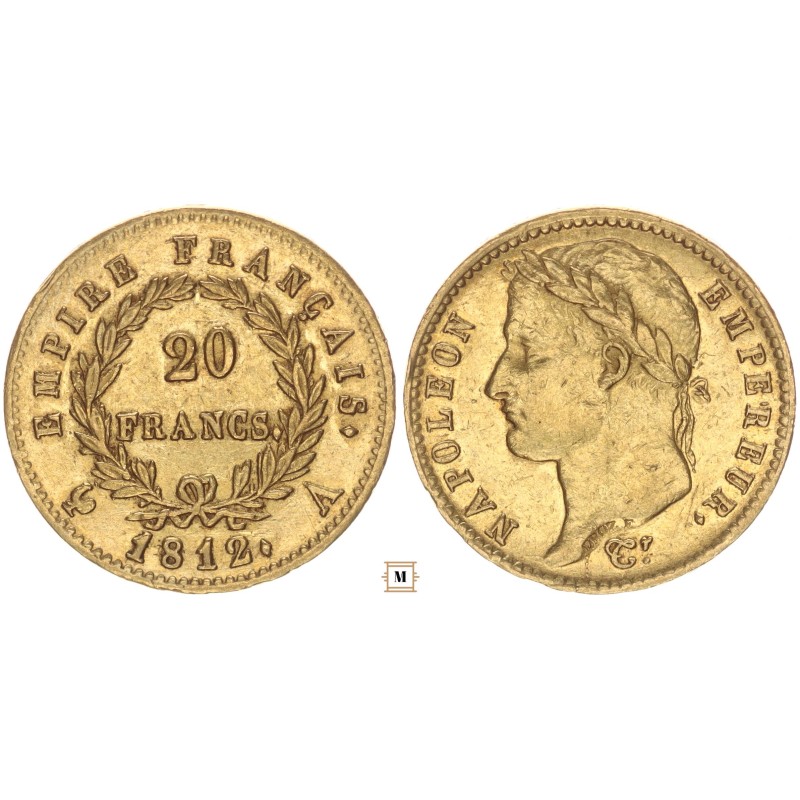 Franciaország, I. Napóleon 20 francs 1812 A Franciaország, I. Napóleon 20 francs 1812 A