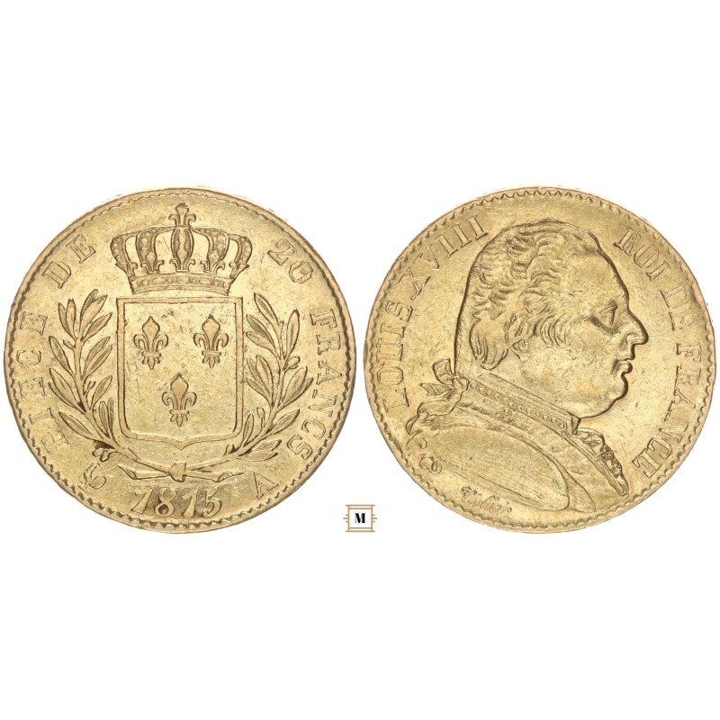 Franciaország 20 francs 1815 A Franciaország 20 francs 1815 A