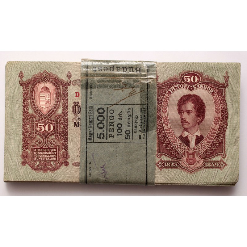50 pengő 1932 98db sorszámkövető 50 pengő 1932 98db sorszámkövető