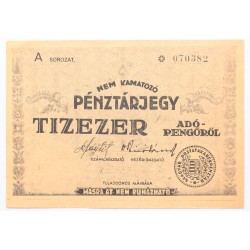 Pénztárjegy 10000 adópengő 1946