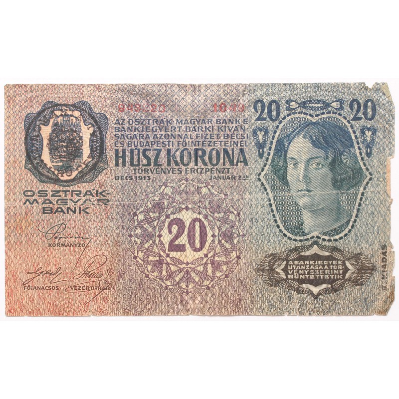 20 korona 1913 /1919/ Románia FB. Erdély 20 korona 1913 /1919/ Románia FB. Erdély