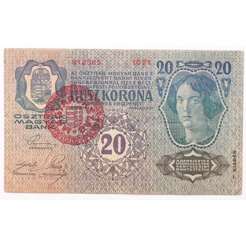 20 korona 1913 II. kiadás Magyarország FB. 20 korona 1913 II. kiadás Magyarország FB.