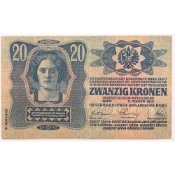 20 korona 1913 II. kiadás Magyarország FB.