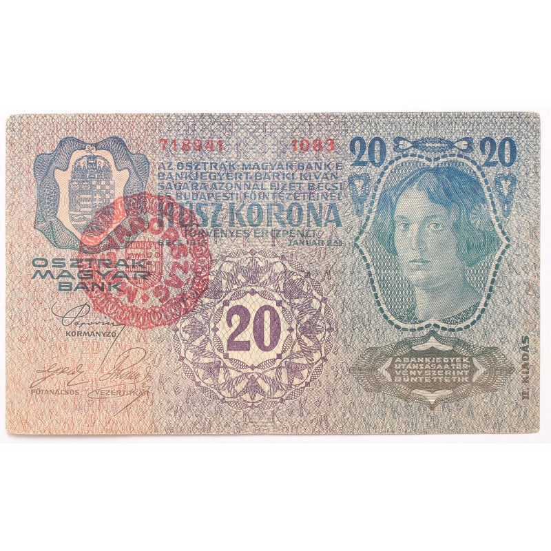 20 korona 1913 II. kiadás Magyarország FB. 20 korona 1913 II. kiadás Magyarország FB.