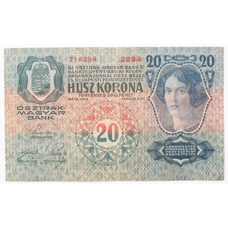 20 korona 1913 I. Kiadás 20 korona 1913 I. Kiadás