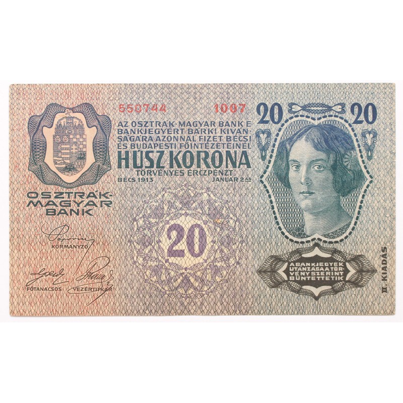 20 korona 1913 II. Kiadás 20 korona 1913 II. Kiadás