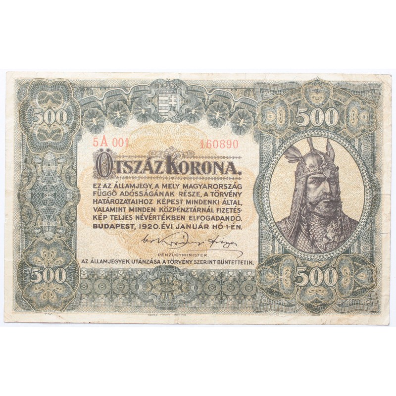 500 korona 1920 500 korona 1920