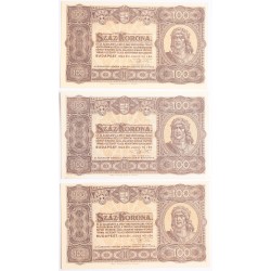 100 korona 1923 3db. pénzjegynyomda