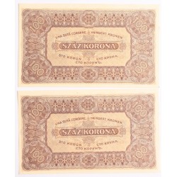 100 korona 1923 2db. nyomdahely nélkül